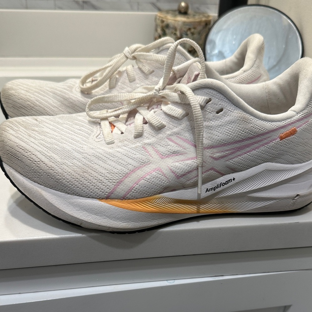 Asics Women's Cream and Peach Running Shoes
